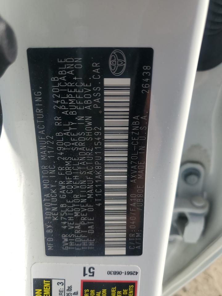 4T1C11AK8PU115492 TOYOTA CAMRY 2023