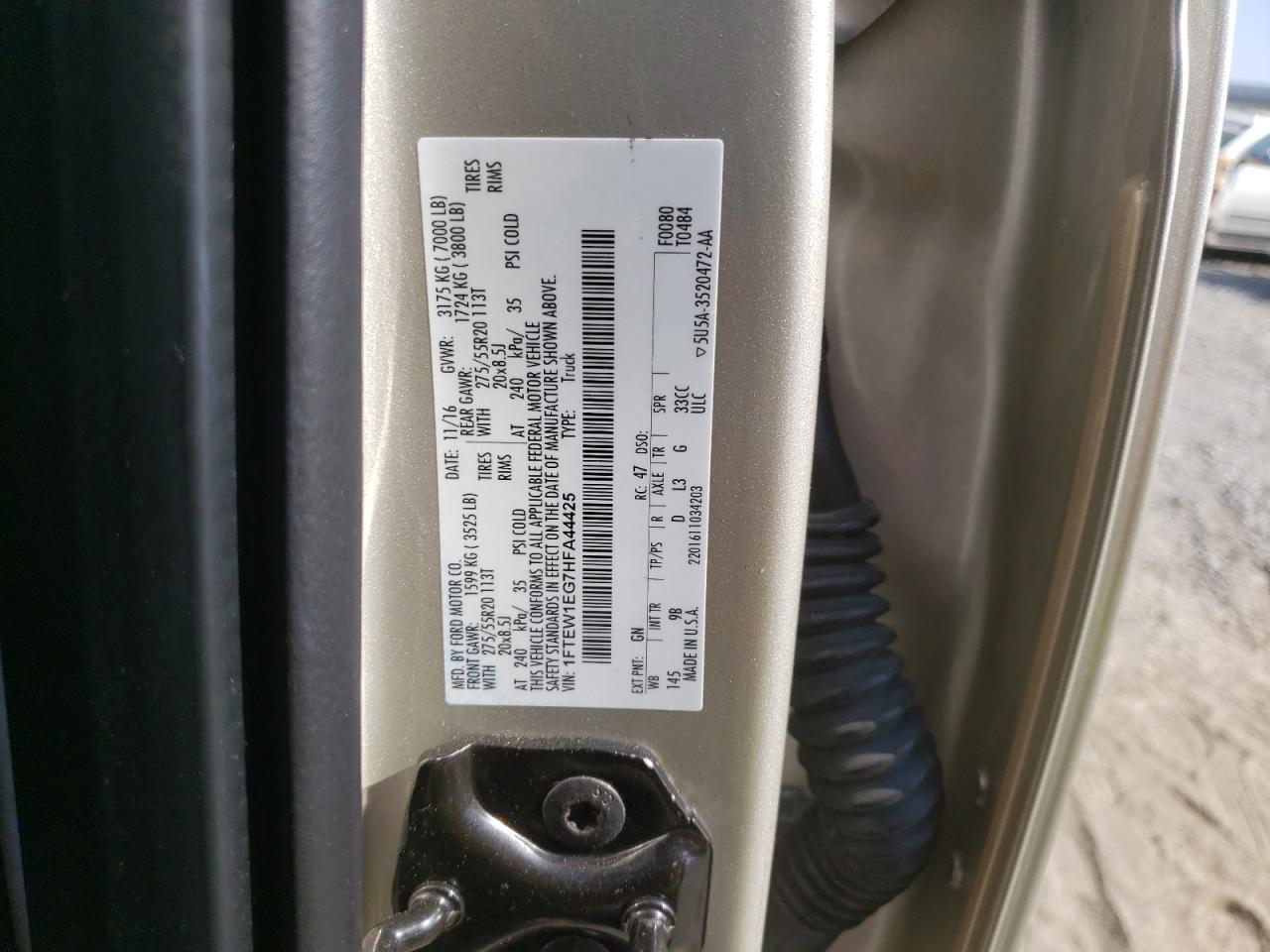 1FTEW1EG7HFA44425 FORD F-150 2017