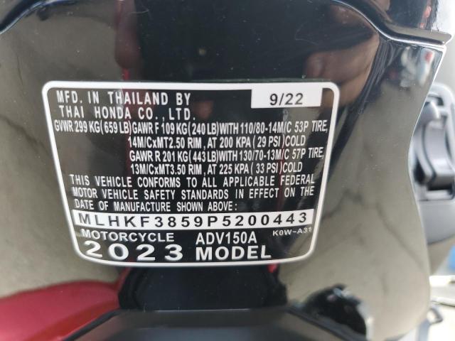 2023 HONDA ADV150 A - MLHKF3859P5200443