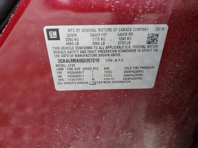 2GKALMEK8G6357218 GMC Terrain Sle