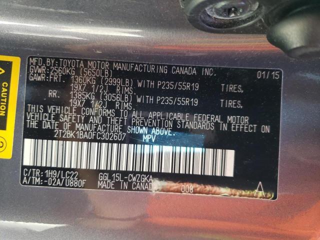 2015 LEXUS RX 2T2BK1BA0FC302607