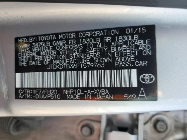 JTDKDTB36F1579763 Toyota PRIUS C