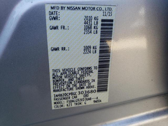 1N4BZ0CP8GC303680 Nissan LEAF SV