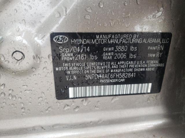 5NPDH4AE6FH582841 Hyundai ELANTRA SE