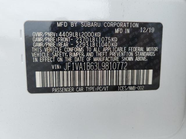 JF1VA1B63L9810772 Subaru Wrx Premium