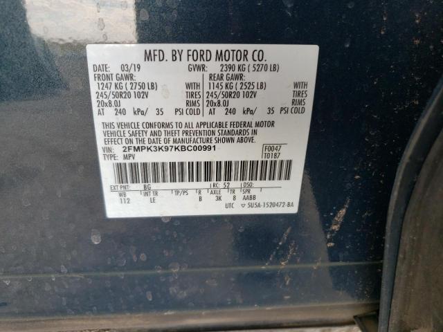 2FMPK3K97KBC00991 Ford Edge Titanium