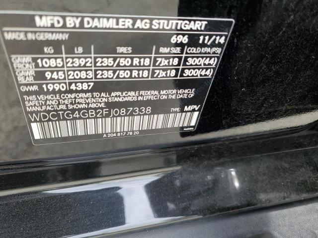 WDCTG4GB2FJ087338 Mercedes-Benz Gla 250 4matic