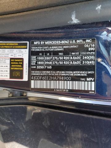 4JGDF6EE2HA794900 Mercedes-Benz Gls 450 4matic