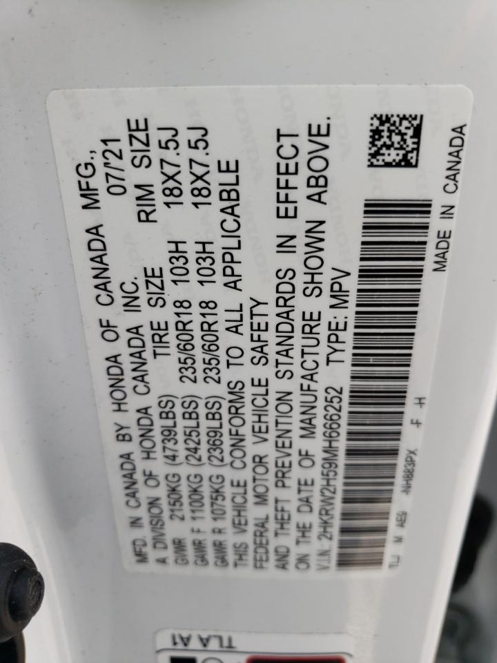 2HKRW2H59MH666252 HONDA CRV 2021