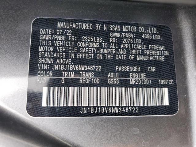 JN1BJ1BV6NW348722 Nissan Rogue Sport Sv
