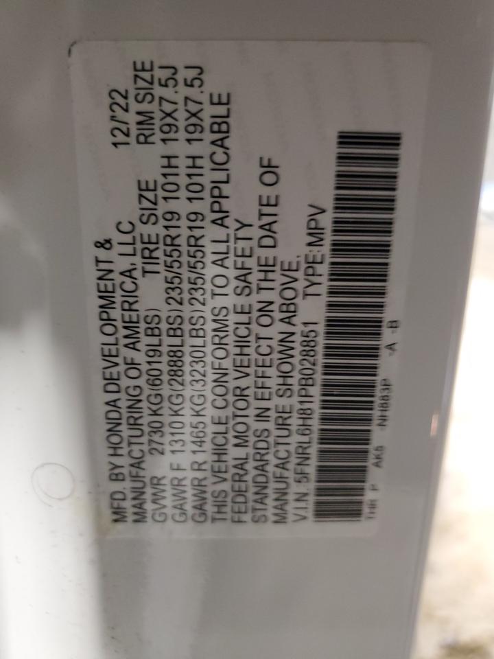 5FNRL6H81PB028851 HONDA ODYSSEY 2023