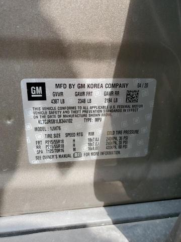 2020 CHEVROLET TRAX PREMI KL7CJRSB1LB344102