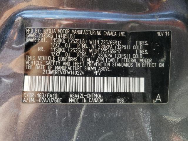 2T3WFREVXFW140224 Toyota Rav4 Xle