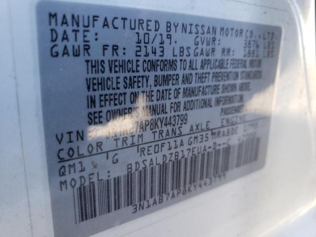 3N1AB7AP8KY443799 Nissan SENTRA S