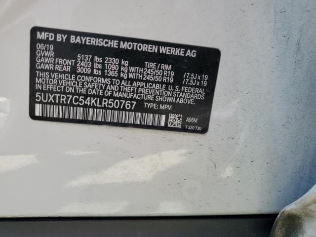5UXTR7C54KLR50767 BMW X3 Sdrive30i