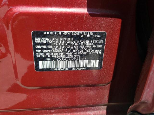 JF2SJGXCXGH541262 Subaru Forester 2.0xt Touring