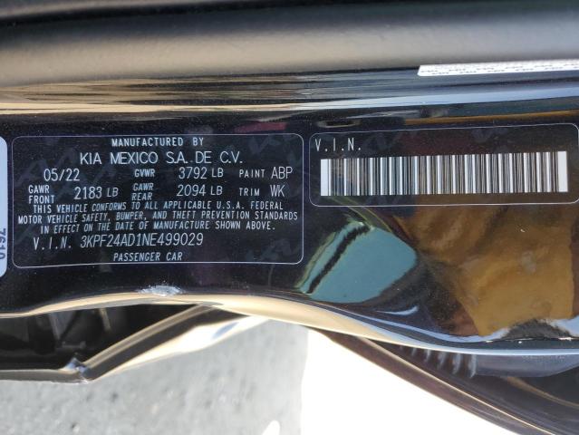 3KPF24AD1NE499029 KIA FORTE FE