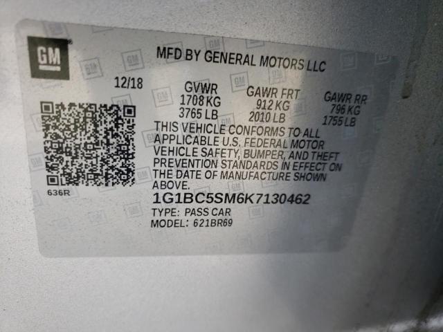 1G1BC5SM6K7130462 Chevrolet CRUZE LS
