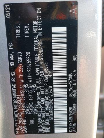 5TDJZRBH8MS120570 Toyota Highlander Xse