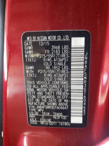 2016 NISSAN JUKE S - JN8AF5MR3GT604647