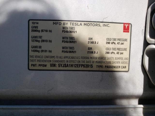 5YJSA1H12EFP63915 Tesla MODEL S