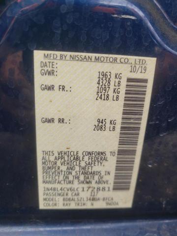 1N4BL4CV6LC172881 Nissan ALTIMA SR