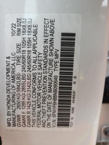 2022 HONDA PILOT TRAI 5FNYF6H88NB090649