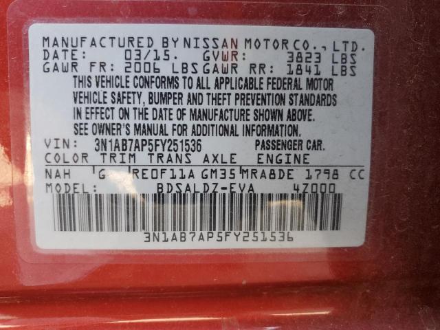 3N1AB7AP5FY251536 Nissan SENTRA S