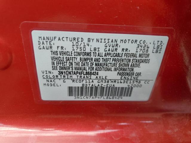 3N1CN7AP4FL868424 Nissan VERSA S