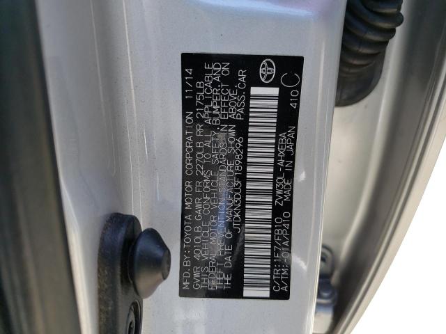 JTDKN3DU3F1898296 Toyota PRIUS