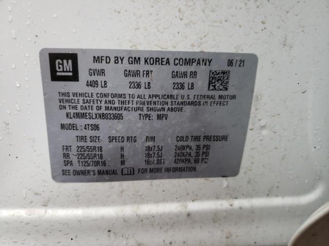 KL4MMESLXNB033605 Buick Encore Gx Select