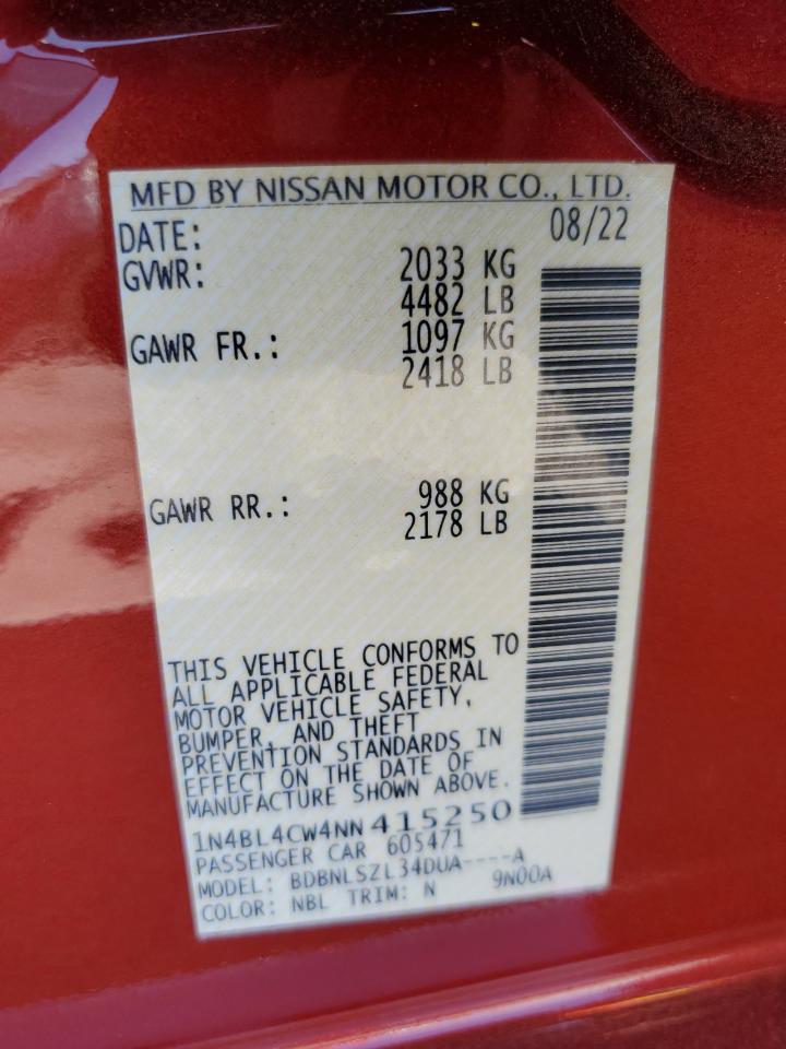 1N4BL4CW4NN415250 NISSAN ALTIMA 2022