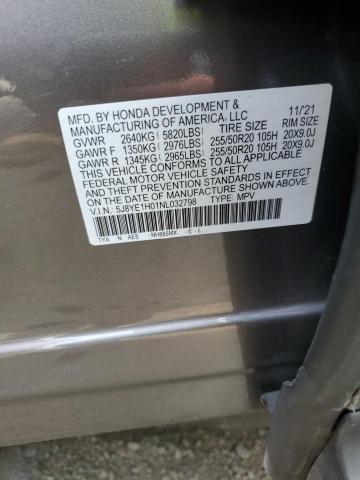 2022 ACURA MDX A-SPEC - 5J8YE1H01NL032798