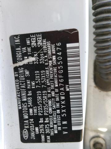 5XYKWDA76FG550476 KIA SORENTO SX