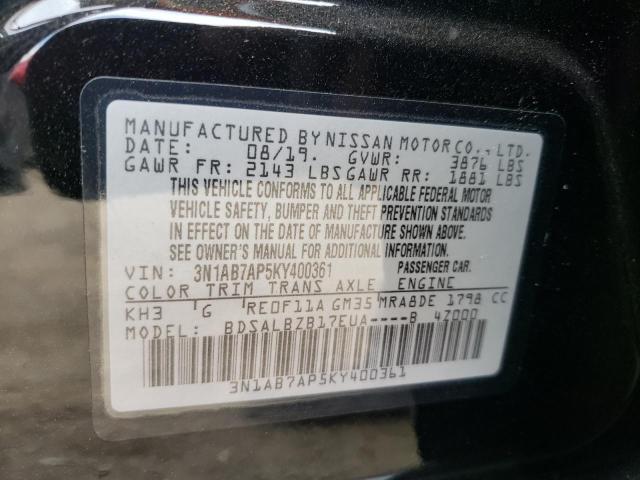 3N1AB7AP5KY400361 Nissan SENTRA S