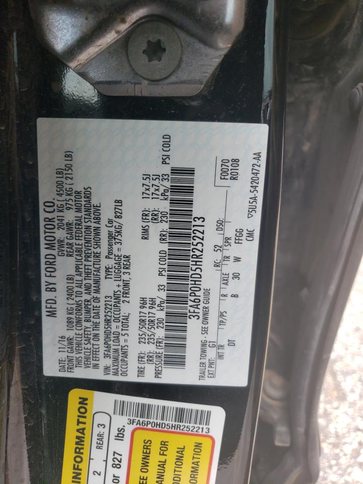 3FA6P0HD5HR252213 FORD FUSION 2017