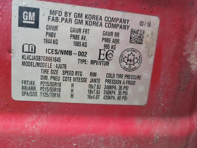 2016 BUICK ENCORE - KL4CJASB7GB661645