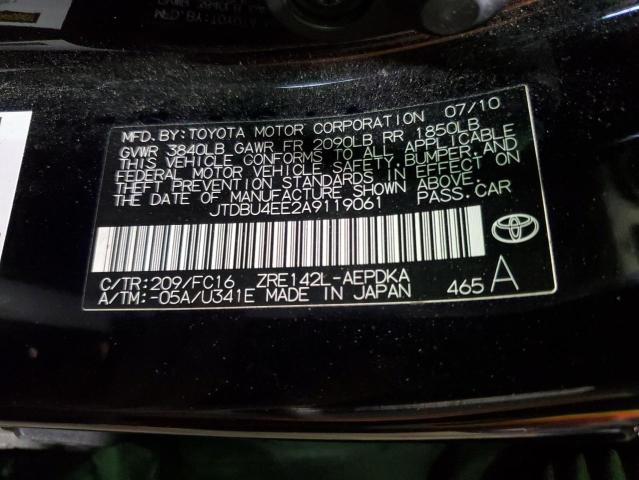 2010 Toyota Corolla Base VIN: JTDBU4EE2A9119061 Lot: 55484173