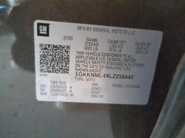 1GKKNML4XLZ216443 GMC ACADIA SLT