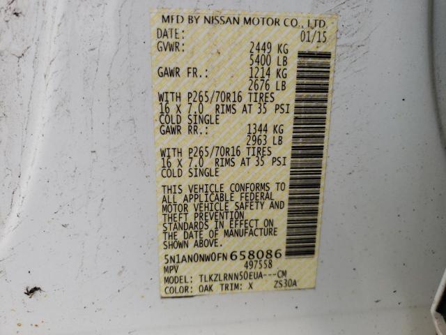 2015 NISSAN XTERRA X 5N1AN0NW0FN658086