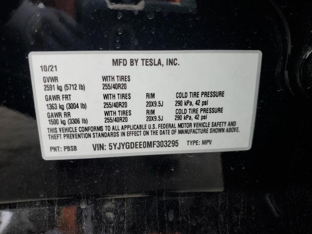 5YJYGDEE0MF303295 Tesla Model Y