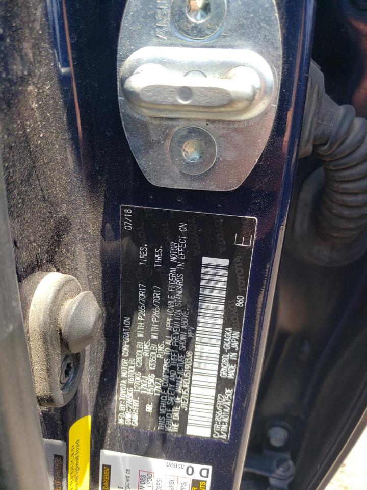 JTEZU5JR0J5190338 TOYOTA 4RUNNER 2018