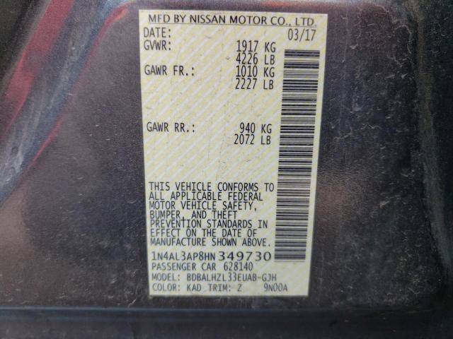 1N4AL3AP8HN349730 Nissan ALTIMA 2.5