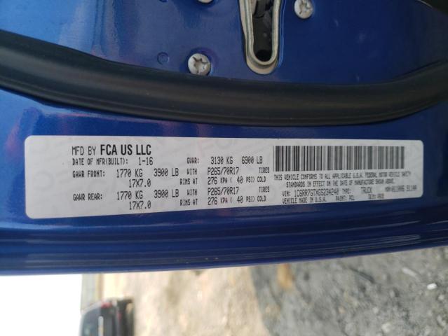 2016 DODGE 1500 - 1C6RR7GTXGS234240
