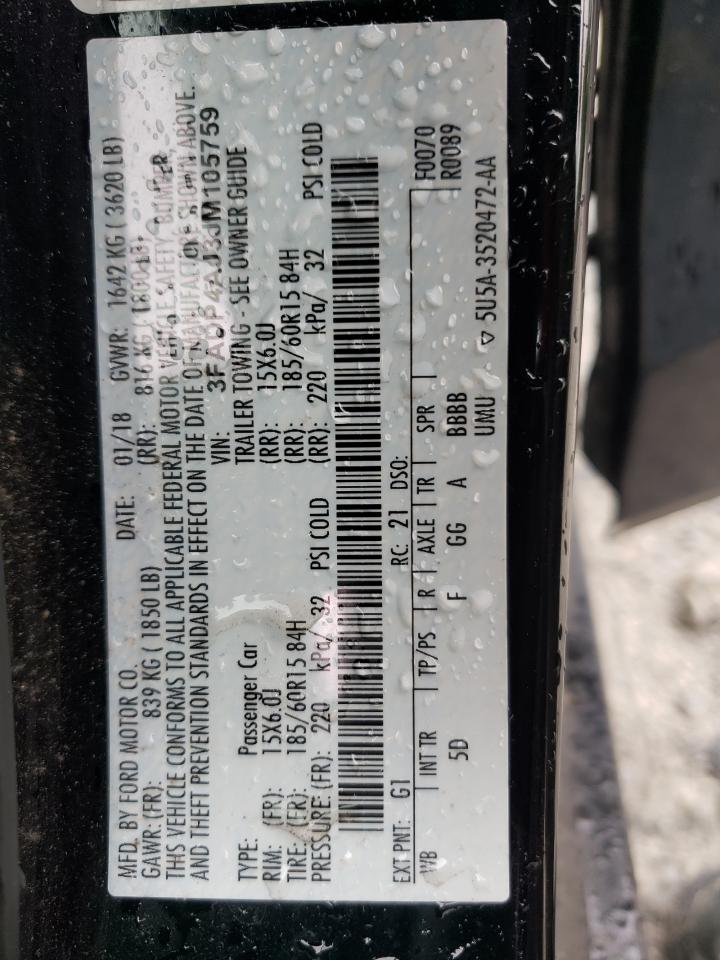 3FADP4AJ3JM105759 FORD FIESTA 2018