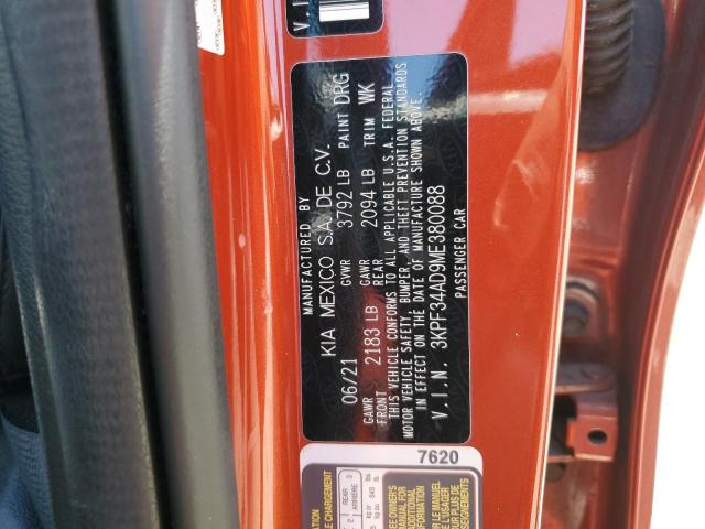 3KPF34AD9ME380088 KIA Forte Gt Line
