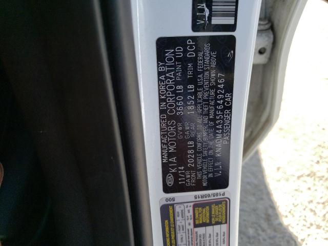 KNADM4A35F6492467 KIA RIO LX