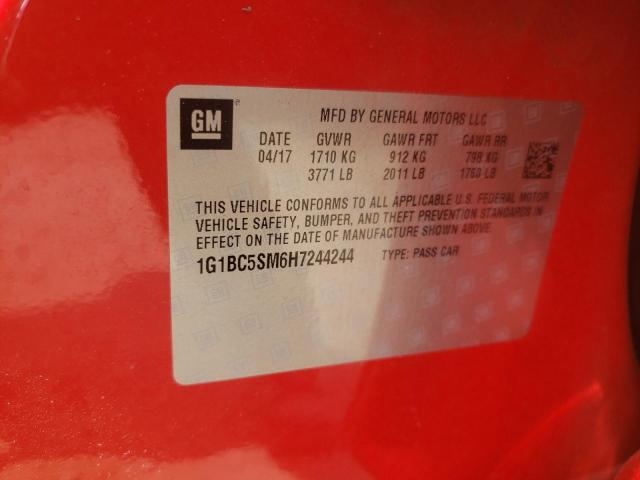 2017 CHEVROLET CRUZ - 1G1BC5SM6H7244244