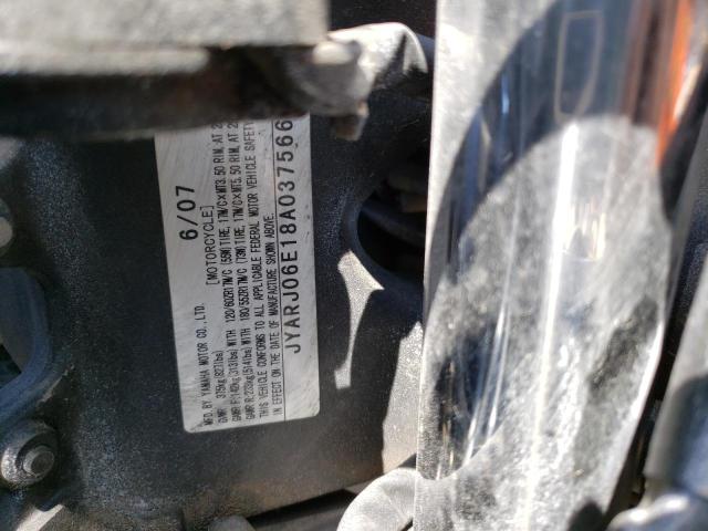 2008 YAMAHA YZFR6 S JYARJ06E18A037566