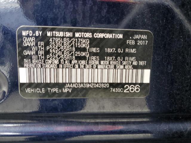 JA4AD3A39HZ042820 Mitsubishi Outlander Se